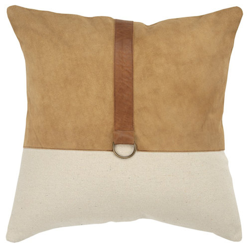 Gracie Oaks Chadwell Leather/Suede Throw Pillow & Reviews Wayfair